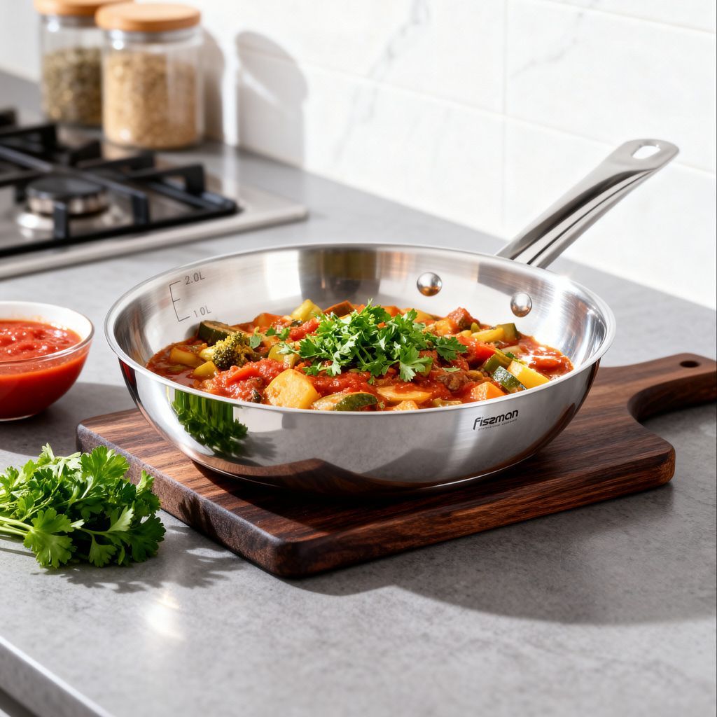 Сковорода 24x6 см без крышки (нерж. сталь)