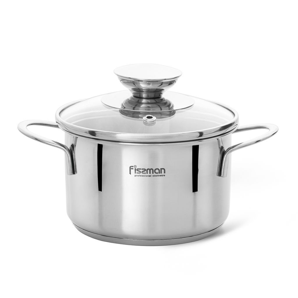 Кастрюля BAMBINO 14x7,5 см / 1,1 л со стекл. крышкой (нерж. сталь)