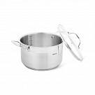 Кастрюля PLATINO 22x12,5 см / 4,4л со стеклянной крышкой (нерж.стал