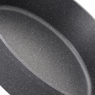 Сковорода для жарки UNIQUE PRO 28x7см со стеклянной крышкой (алюми