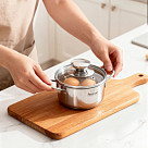 Кастрюля BAMBINO 14x6,0 см / 0,9 л со стекл. крышкой (нерж. сталь)