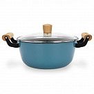 Кастрюля SEAGREEN 24x11см / 4л. со стеклянной крышкой (эмалированны