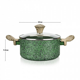 Кастрюля MALACHITE 20x9,8 см / 2,7 л с крышкой (алюминий) Кастрюля MALACHITE 20x9,8 см / 2,7 л с крышкой (алюминий)