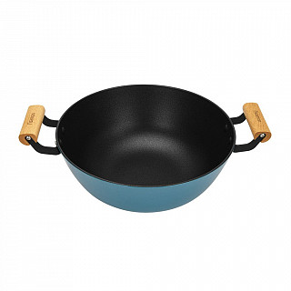 Кастрюля SEAGREEN 32x12,5см / 8л. со стеклянной крышкой (эмалирован