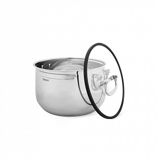 Кастрюля IRON ELEGANCE 24х15 см / 6,3 л со стеклянной крышкой (нер