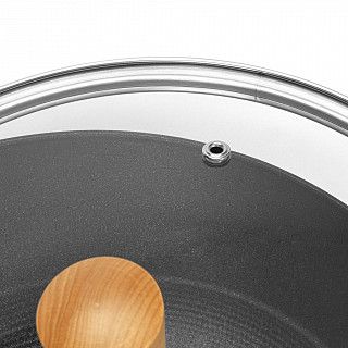 Вок SEAGREEN 32x9,2см / 5л. со стеклянной крышкой (эмалированный чу