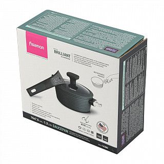 Ковш BRILLIANT 16x7,5см / 1,3л со съем.ручкой и стек. крышкой (алю Ковш BRILLIANT 16x7,5см / 1,3л со съем.ручкой и стек. крышкой (алю