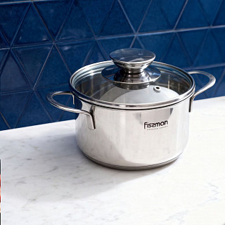 Кастрюля BAMBINO 12x7,5 см / 0,8 л со стекл. крышкой (нерж. сталь)