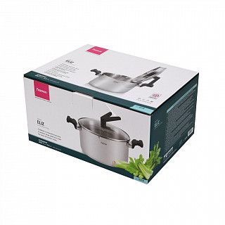 Кастрюля ELIZ 20x11 см / 3,3л со стеклянной крышкой (нерж.сталь)