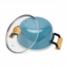 Кастрюля SEAGREEN 28x12см / 6л. со стеклянной крышкой (эмалированны