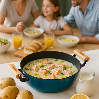 Кастрюля SEAGREEN 32x12,5см / 8л. со стеклянной крышкой (эмалирован