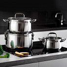 Кастрюля IRON ELEGANCE 20х12 см / 3,3 л со стеклянной крышкой (нер