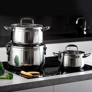 Кастрюля IRON ELEGANCE 20х12 см / 3,3 л со стеклянной крышкой (нер