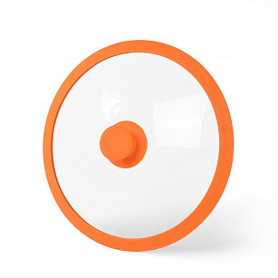 Стеклянная крышка GOURMET 26 см с оранжевым силиконовым ободком
