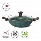 Вок MALACHITE 30x9 см с крышкой (алюминий)