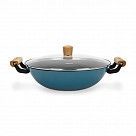 Вок SEAGREEN 32x9,2см / 5л. со стеклянной крышкой (эмалированный чу