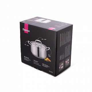 Кастрюля IRON ELEGANCE 24х15 см / 6,3 л со стеклянной крышкой (нер