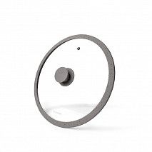 Крышка ARCADES 26 см с "мраморным" ободком, цвет СЕРЫЙ (стекло)