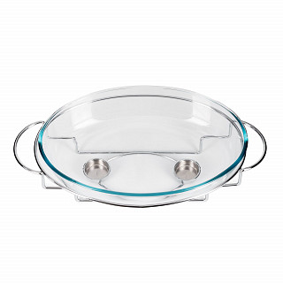 Мармит овальный 35x24x4,5см / 3л (жаропрочное стекло)