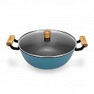 Кастрюля SEAGREEN 32x12,5см / 8л. со стеклянной крышкой (эмалирован
