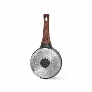 Ковш FILOMENA 16x8см / 1,2 л со стеклянной крышкой (алюминий)