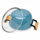 Кастрюля SEAGREEN 24x11см / 4л. со стеклянной крышкой (эмалированны