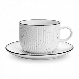 Чашка ART DECO 250мл с блюдцем (фарфор) Чашка ART DECO 250мл с блюдцем (фарфор)