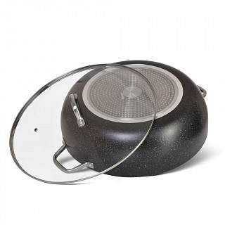 Вок PROMO 40x12см / 13,2л со стеклянной крышкой (алюминий) Вок PROMO 40x12см / 13,2л со стеклянной крышкой (алюминий)