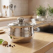 Ковш индукционный 16 см / 2,1 л с крышкой Felina (нерж. сталь)