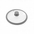 Крышка ARCADES 24 см с "мраморным" ободком, цвет СЕРЫЙ (стекло)