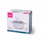 Кастрюля VALERY 18x9 см / 2.3 л со стеклянной крышкой (нерж. сталь)