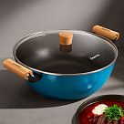 Кастрюля SEAGREEN 32x12,5см / 8л. со стеклянной крышкой (эмалирован