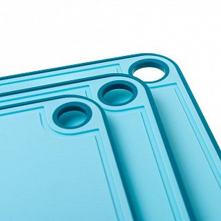 Набор из 3 разделочных досок 41х28см,36х24см,31х20см цвет синий (пл