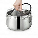 Кастрюля IRON ELEGANCE 16х10 см / 1,85 л со стеклянной крышкой (нер