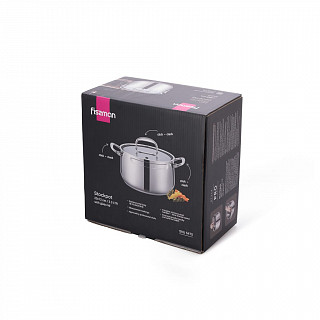 Кастрюля IRON ELEGANCE 20х12 см / 3,3 л со стеклянной крышкой (нер