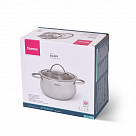 Кастрюля VALERY 20x10 см / 3.1 л со стеклянной крышкой (нерж. сталь