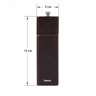 Мельница для перца квадратная 16,5x5см (деревянный корпус, нерж.ста Мельница для перца квадратная 16,5x5см (деревянный корпус, нерж.ста