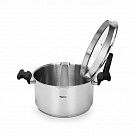 Кастрюля ELIZ 24x13 см / 5,6л со стеклянной крышкой (нерж.сталь)