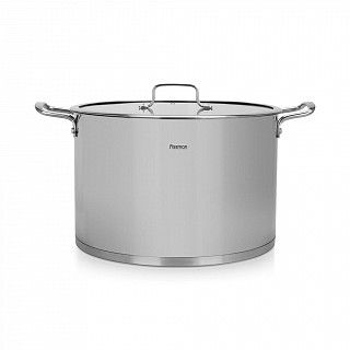 Кастрюля ESAAD 34х22 см / 19 л со стеклянной крышкой (нерж.сталь)