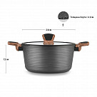 Кастрюля DIAMOND 24x12см / 4,5л со стеклянной крышкой (алюминий)