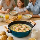 Кастрюля SEAGREEN 32x12,5см / 8л. со стеклянной крышкой (эмалирован