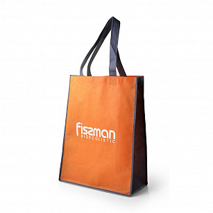 Оранжевая промо-сумка для покупок с логотипом FISSMAN 35x15x45 см
