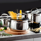 Кастрюля IRON ELEGANCE 24х15 см / 6,3 л со стеклянной крышкой (нер