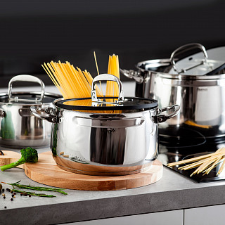 Кастрюля IRON ELEGANCE 24х15 см / 6,3 л со стеклянной крышкой (нер