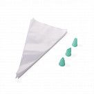 Набор из 50 кондитерских мешков 35 см с 3 насадками (пластик)