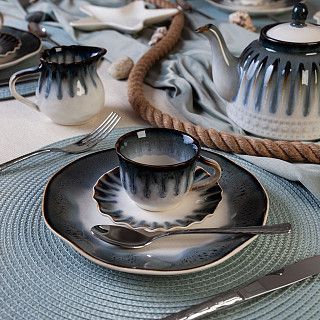 Набор из 2 чашек GALACTIC WAVES 100 мл с блюдцами (фарфор)