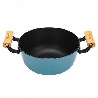 Кастрюля SEAGREEN 24x11см / 4л. со стеклянной крышкой (эмалированны