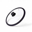 Крышка ARCADES 24см с силиконовым ободком, цвет ЧЕРНЫЙ (стекло)