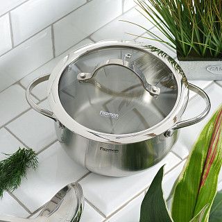Кастрюля VALERY 20x10 см / 3.1 л со стеклянной крышкой (нерж. сталь Кастрюля VALERY 20x10 см / 3.1 л со стеклянной крышкой (нерж. сталь