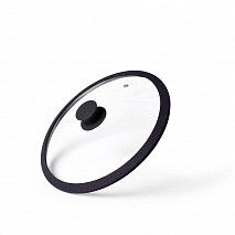 Крышка ARCADES 20 см с "мраморным" ободком, Чёрный (стекло)